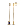 Thumbnail Image 3 of STUDIO BY KAY Baguette-Cut Blue & White Lab-Created Sapphire Drop Earrings 24K Yellow Gold Vermeil Sterling Silver