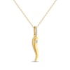 Thumbnail Image 2 of STUDIO BY KAY Diamond Italian Horn Necklace 1/20 ct tw 24K Yellow Gold Vermeil Sterling Silver 18"