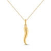 Thumbnail Image 3 of STUDIO BY KAY Diamond Italian Horn Necklace 1/20 ct tw 24K Yellow Gold Vermeil Sterling Silver 18"