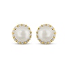 Thumbnail Image 2 of Children's Cultured Pearl & Cubic Zirconia Stud Earrings 14K Yellow Gold