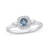 Thumbnail Image 1 of American Blue Sapphire & Diamond Ring 1/8 ct tw 10K White Gold