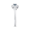 Thumbnail Image 2 of American Blue Sapphire & Diamond Ring 1/8 ct tw 10K White Gold