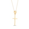 Thumbnail Image 3 of Mini Cross Necklace Solid 14K Yellow Gold 18"