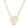 Thumbnail Image 1 of Round-Cut Diamond Solitaire Heart Necklace 1/8 ct tw 14K Yellow Gold-Plated Sterling Silver 18" (I/I2)