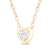 Thumbnail Image 2 of Round-Cut Diamond Solitaire Heart Necklace 1/8 ct tw 14K Yellow Gold-Plated Sterling Silver 18" (I/I2)