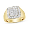 Thumbnail Image 1 of Men's Multi-Diamond Cushion Frame Ring 1 ct tw 18K Gold-Plated Sterling Silver