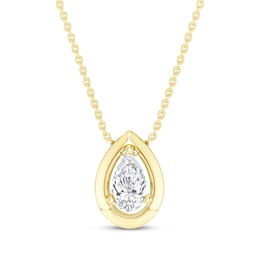 STUDIO BY KAY Pear-Shaped Lab-Grown Diamond Solitaire Necklace 1/10 ct tw 24K Yellow Gold Vermeil Sterling Silver 18"