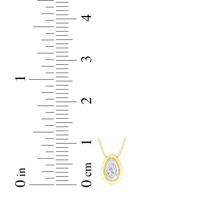 Main Image 4 of STUDIO BY KAY Pear-Shaped Lab-Grown Diamond Solitaire Necklace 1/10 ct tw 24K Yellow Gold Vermeil Sterling Silver 18"