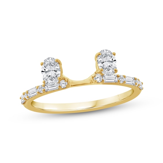 Now + Forever Lab-Grown Diamonds Oval, Baguette & Round-Cut Enhancer Ring 3/4 ct tw 14K Yellow Gold