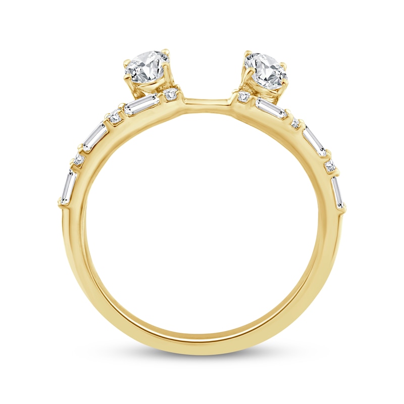 Main Image 3 of Now + Forever Lab-Grown Diamonds Oval, Baguette & Round-Cut Enhancer Ring 3/4 ct tw 14K Yellow Gold
