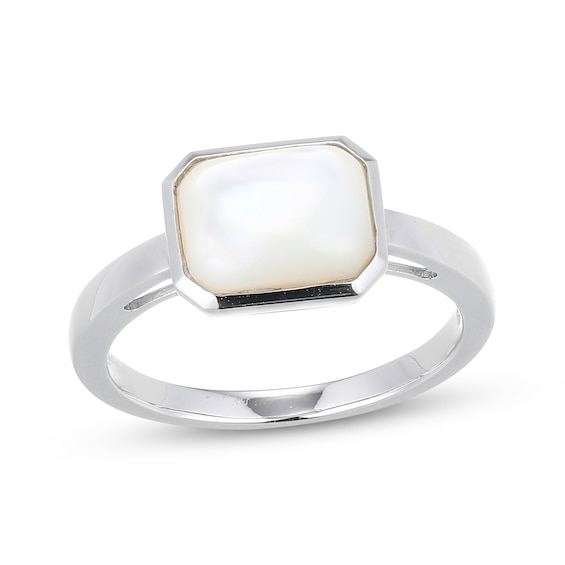 STUDIO BY KAY Emerald-Cut Mother-of-Pearl Ring Sterling Silver