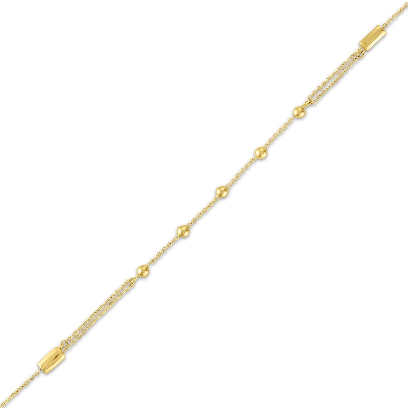 Main Image 2 of Beaded Station Bracelet 10K Yellow Gold 8.25"