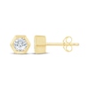 Thumbnail Image 3 of STUDIO BY KAY Round-Cut Lab-Grown Diamond Solitaire Hexagon Frame Stud Earrings 1/3 ct tw 24K Yellow Gold Vermeil Sterling Silver (F/SI2)