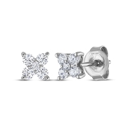 THE LEO Diamond Flower Stud Earrings 1/4 ct tw 14K White Gold
