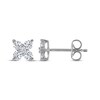 Thumbnail Image 3 of THE LEO Diamond Flower Stud Earrings 1/4 ct tw 14K White Gold