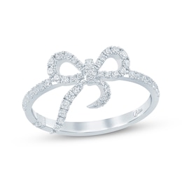 Monique Lhuillier Bliss Lab-Grown Diamond Bow Ring 1/3 ct tw Platinum-Plated Sterling Silver