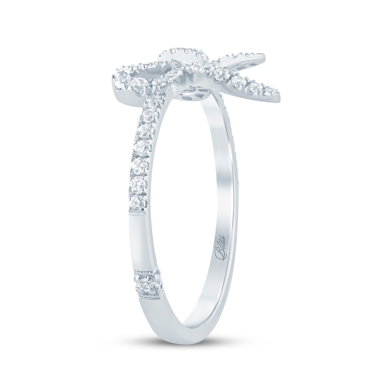 Main Image 2 of Monique Lhuillier Bliss Lab-Grown Diamond Bow Ring 1/3 ct tw Platinum-Plated Sterling Silver
