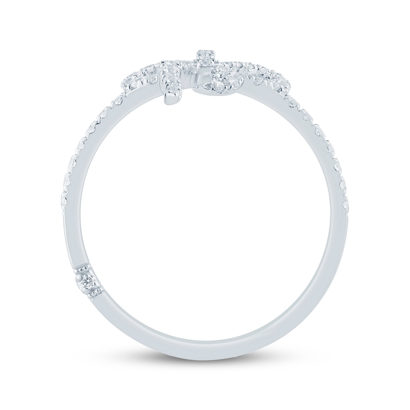 Main Image 3 of Monique Lhuillier Bliss Lab-Grown Diamond Bow Ring 1/3 ct tw Platinum-Plated Sterling Silver