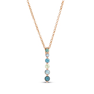 Le Vian Montana Sapphire Ombré Necklace 14K Strawberry Gold 19"