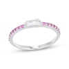 Thumbnail Image 1 of STUDIO BY KAY Baguette-Cut White Lab-Created Sapphire & Pink Lab-Created Sapphire Ring Sterling Silver