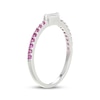 Thumbnail Image 2 of STUDIO BY KAY Baguette-Cut White Lab-Created Sapphire & Pink Lab-Created Sapphire Ring Sterling Silver
