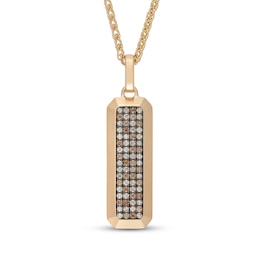 Neil Lane Men's Desert Diamonds Vertical Bar Necklace 3/4 ct tw 10K Yellow Gold 22.5"