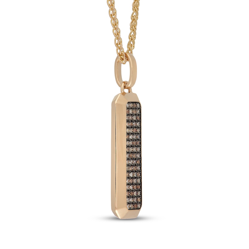 Main Image 2 of Neil Lane Men's Desert Diamonds Vertical Bar Necklace 3/4 ct tw 10K Yellow Gold 22.5"