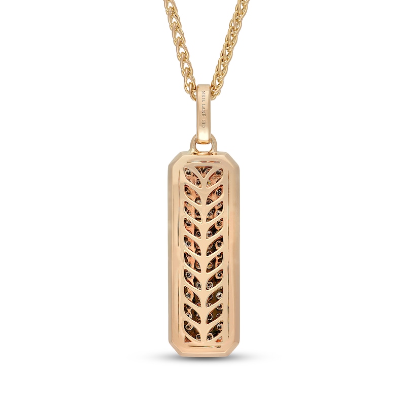 Main Image 3 of Neil Lane Men's Desert Diamonds Vertical Bar Necklace 3/4 ct tw 10K Yellow Gold 22.5"