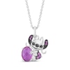 Thumbnail Image 1 of Disney Treasures Lilo & Stitch "Angel" Pink Lab-Created Sapphire Necklace Sterling Silver 19"