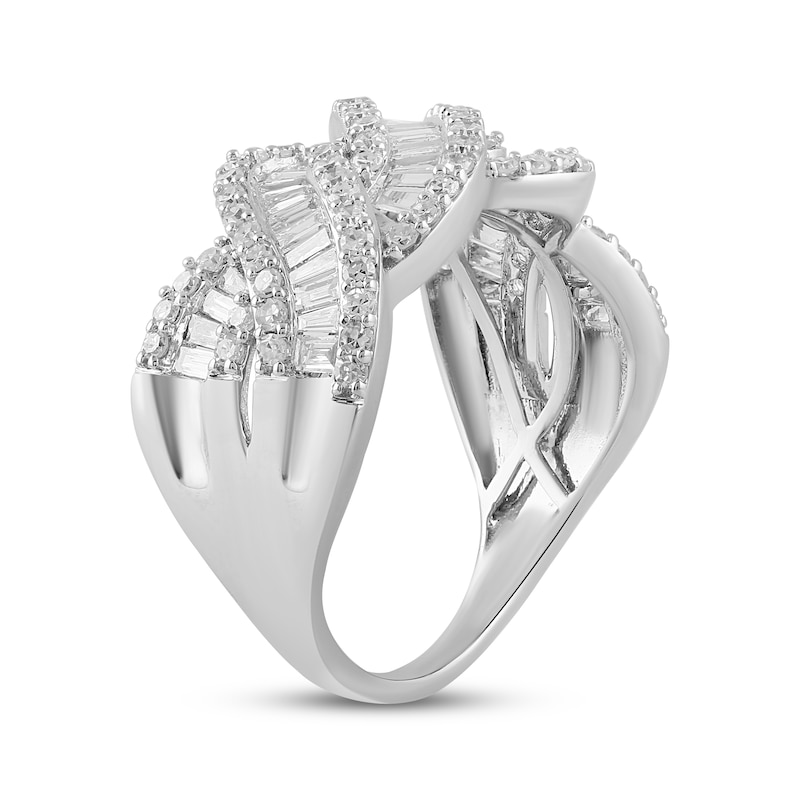 Main Image 2 of KAY Lab-Grown Diamonds Baguette & Round-Cut Braided Fashion Ring 1 ct tw 10K White Gold