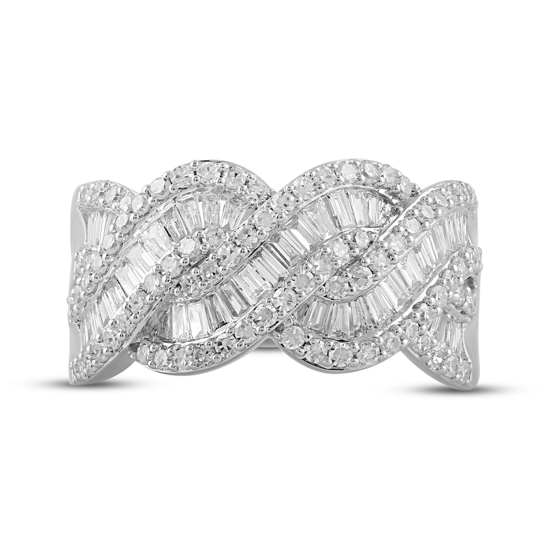 Main Image 3 of KAY Lab-Grown Diamonds Baguette & Round-Cut Braided Fashion Ring 1 ct tw 10K White Gold