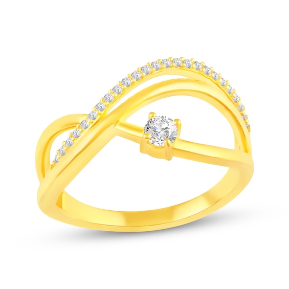 KAY Lab-Grown Diamonds Bypass Ring 1/5 ct tw 10K Yellow Gold