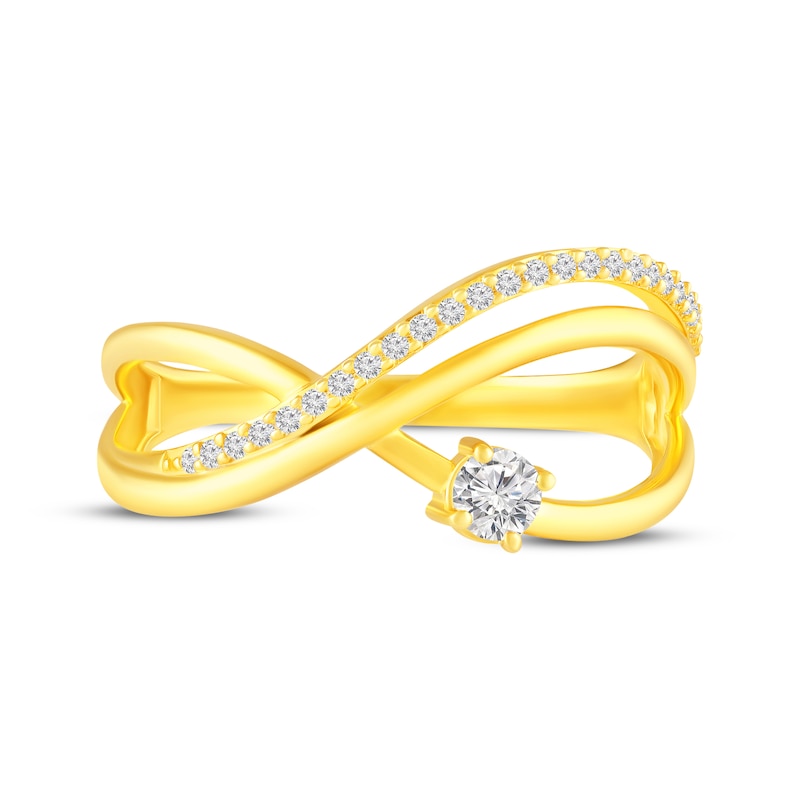 Main Image 4 of KAY Lab-Grown Diamonds Bypass Ring 1/5 ct tw 10K Yellow Gold