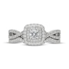 Thumbnail Image 3 of Neil Lane Round-Cut Diamond Double Halo Bridal Set 3/4 ct tw 14K White Gold