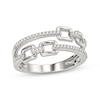 Thumbnail Image 1 of Diamond Accent Chain Link Fashion Ring Sterling Silver