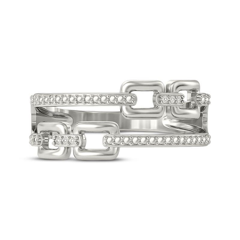 Main Image 4 of Diamond Accent Chain Link Fashion Ring Sterling Silver