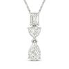 Thumbnail Image 1 of KAY Lab-Grown Diamonds Emerald-Cut, Heart-Shaped & Pear-Shaped Three-Stone Drop Necklace 3/4 ct tw Sterling Silver 18"