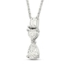 Thumbnail Image 2 of KAY Lab-Grown Diamonds Emerald-Cut, Heart-Shaped & Pear-Shaped Three-Stone Drop Necklace 3/4 ct tw Sterling Silver 18"
