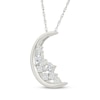 Thumbnail Image 2 of KAY Lab-Grown Diamonds Marquise, Princess & Round-Cut Crescent Moon Necklace 1/4 ct tw Sterling Silver 18"