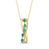 Thumbnail Image 1 of Le Vian Emerald Wavy Necklace 1/6 ct tw Diamonds 14K Honey Gold 19"