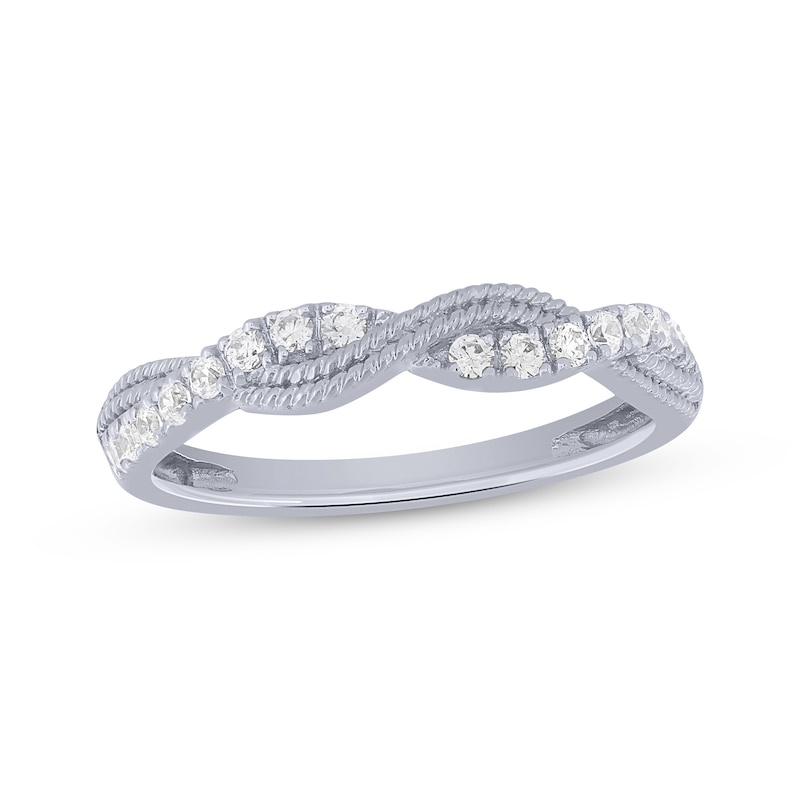 Main Image 1 of Now + Forever Diamond Rope-Twist Anniversary Ring 1/4 ct tw 10K White Gold