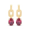 Thumbnail Image 2 of STUDIO BY KAY Oval-Cut Lab-Created Ruby Chain Link Drop Earrings 24K Yellow Gold Vermeil Sterling Silver