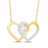 Thumbnail Image 1 of KAY Lab-Grown Diamonds Pear-Shaped Interlocking Hearts Necklace 1/2 ct tw 10K Yellow Gold 18"
