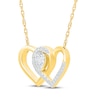 Thumbnail Image 2 of KAY Lab-Grown Diamonds Pear-Shaped Interlocking Hearts Necklace 1/2 ct tw 10K Yellow Gold 18"