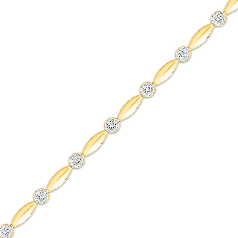 Main Image 2 of KAY Lab-Grown Diamonds Marquise Link Bracelet 1 ct tw 10K Yellow Gold 7"