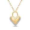 Thumbnail Image 1 of KAY Lab-Grown Diamonds Heart Lock Necklace 1/6 ct tw 18K Yellow Gold-Plated Sterling Silver 18"