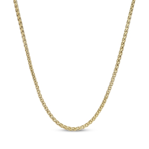 3mm Wheat Chain Necklace Yellow Ion-Plated Stainless Steel 26"