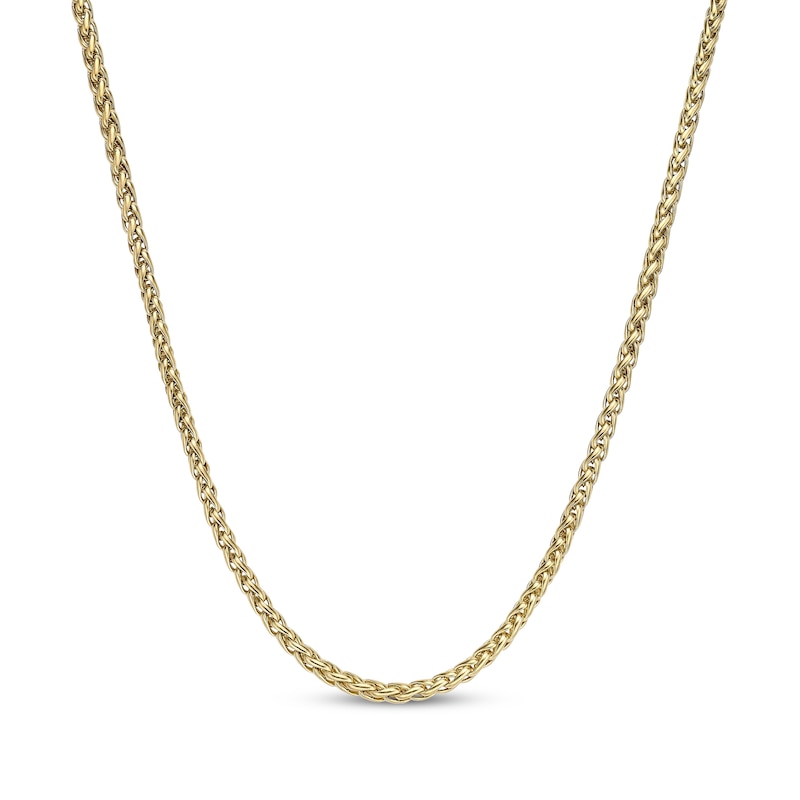 Main Image 1 of 3mm Wheat Chain Necklace Yellow Ion-Plated Stainless Steel 26"
