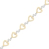 Thumbnail Image 2 of KAY Lab-Grown Diamonds Open Heart Link Bracelet 1 ct tw 10K Yellow Gold 7"