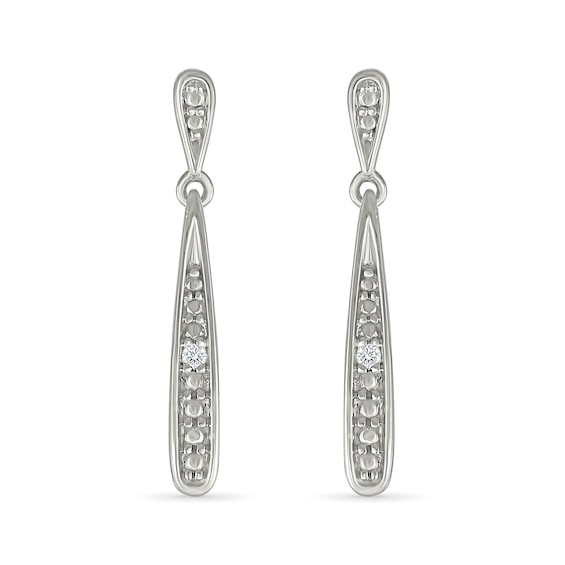 Diamond Accent Drop Earrings Sterling Silver